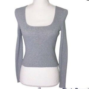 Kendall & Kylie collaboration with Pacsun soft grey longsleeve crop topXS